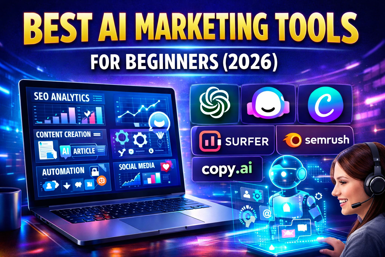 Best AI marketing tools for beginners in 2026